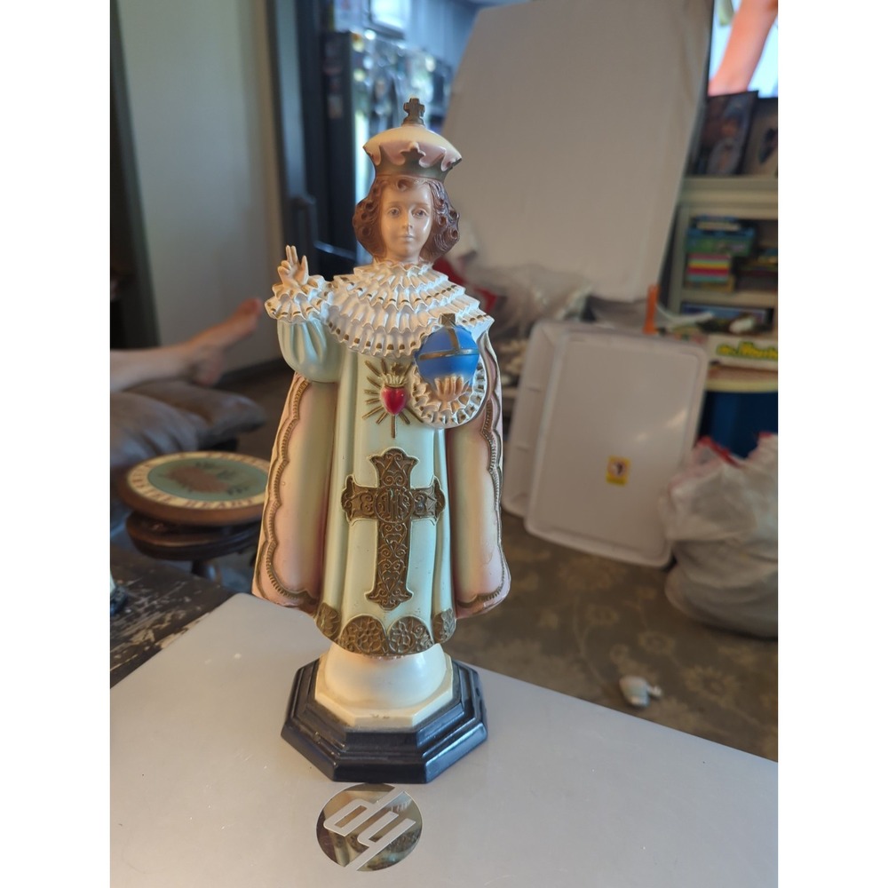 Vintage Infant of Prague Statue Hallow Plastic